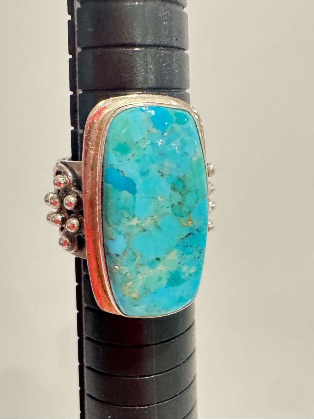 925 India YS turquoise stone Ring In Size 8